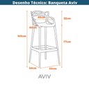Ver imagem 4 de Kit 2 Banquetas Aviv Allegra Solna Fratini 109 Cm (altura) Polipropileno Cor Amarelo