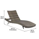 Ver imagem 4 de 3 Espreguiçadeira Bona em Alumínio e Fibra Sintética Trama Capuccino