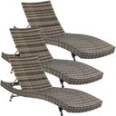 Ver imagem 1 de 3 Espreguiçadeira Bona em Alumínio e Fibra Sintética Trama Capuccino