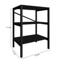 Ver imagem 4 de Multiuso Slim Minimalista 3 Prateleiras Mdf e Aço Resistente:preto