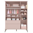 Ver imagem 3 de Guarda Roupa Infantil 3 Portas Pés Retrô Mel P04 Rosê