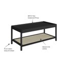 Ver imagem 6 de Mesa de Centro Retangular com Prateleira 93cm Palhinha Pé Madeira Oslo