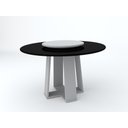 Ver imagem 1 de Mesa de Jantar Redonda Isabela 1,35m com Tampo Giratório Off White/preto/off White - New Ceval