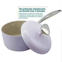 Jogo de Panelas Antiaderente Cerâmica Cuisine Retrô Lilás - 5