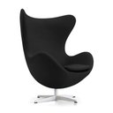 Ver imagem 1 de Poltrona Egg sem Puff Base Alumínio em Sued Preto