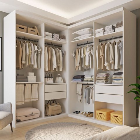 Closet Casal sem Portas 4 Gavetas Júlia Duo Minastex Branco