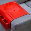 Ver imagem 2 de Esteirinha Bandeja Porta Controle Braço Sofá Vermelho