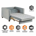 Ver imagem 3 de Sofá Cama Marcelle 1 Lugar 100 Solteiro Veludo Paris Pés de Madeira Talento Móveis