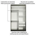 Ver imagem 6 de Guarda-roupa Solteiro Madesa Tokio 2 Portas de Correr com Espelho 2 Gavetas