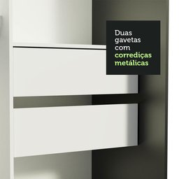 Guarda-roupa Solteiro Madesa Tokio 2 Portas de Correr com Espelho 2 Gavetas - 10