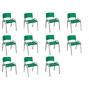 Ver imagem 2 de Kit 11 Cadeira Iso Infantil Creche, Escola Base Cinza Verde Escuro