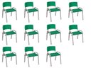 Ver imagem 2 de Kit 11 Cadeira Iso Infantil Creche, Escola Base Cinza Verde Escuro
