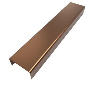 Perfil Listelo "u", Aço Inox 304, Brilho, Marrom - 9 X 20 X 9 X 2000mm
