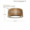 Ver imagem 2 de Luminária Decorativa Madeira Plafon Redondo Guaritá 45cm