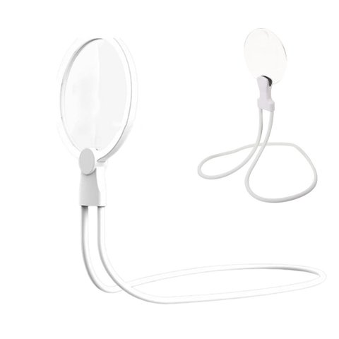 Lupa de Pesçoco Apoio Mesa Maos Livres Aumento 5x Haste Flexivel Idoso Baixa Visao Leitura Trabalho 