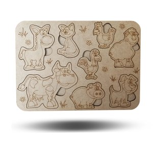 Jogo Educativo Animais Encaixe Criança Autista Mdf Madeira