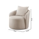 Ver imagem 4 de Poltrona Decorativa para Sala de Estar Redonda Califórnia Bege Nude