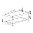 Ver imagem 4 de Mesa de Centro Retangular com Prateleira 93cm Palhinha Pé Metal Oslo