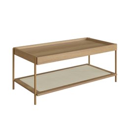 Mesa de Centro Retangular com Prateleira 93cm Palhinha Pé Metal Oslo - 5