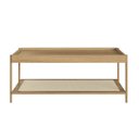 Ver imagem 3 de Mesa de Centro Retangular com Prateleira 93cm Palhinha Pé Metal Oslo Bege