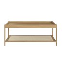 Ver imagem 3 de Mesa de Centro Retangular com Prateleira 93cm Palhinha Pé Metal Oslo