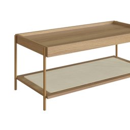 Mesa de Centro Retangular com Prateleira 93cm Palhinha Pé Metal Oslo - 7