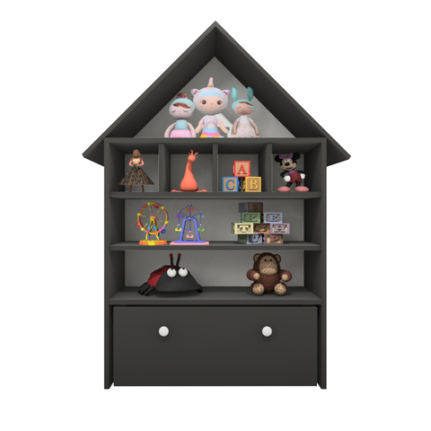 Casinha Infantil Organizadora de Brinquedos 100% Mdf Plancasa:preto Tx