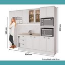 Ver imagem 5 de Cozinha Completa Milla Jade Fit 12 Portas 3 Gavetas MDF 290cm Branco Móveis Carraro