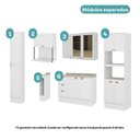 Ver imagem 2 de Cozinha Completa Milla Jade Fit 12 Portas 3 Gavetas MDF 290cm Branco Móveis Carraro