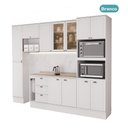 Ver imagem 3 de Cozinha Completa Milla Jade Fit 12 Portas 3 Gavetas MDF 290cm Branco Móveis Carraro
