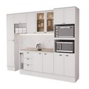 Ver imagem 6 de Cozinha Completa Milla Jade Fit 12 Portas 3 Gavetas MDF 290cm Branco Móveis Carraro