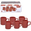 Ver imagem 1 de Jogo de Xicara para Cafe de Porcelana Vermelha 6 Pecas 100ml