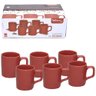 Jogo de Xicara para Cafe de Porcelana Vermelha 6 Pecas 100ml - 1