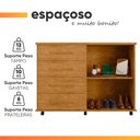 Ver imagem 7 de Cômoda Sapateira com Rodízios 4 Gavetas 2 Portas Ripada Eva