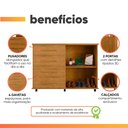 Ver imagem 4 de Cômoda Sapateira com Rodízios 4 Gavetas 2 Portas Ripada Eva