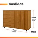 Ver imagem 3 de Cômoda Sapateira com Rodízios 4 Gavetas 2 Portas Ripada Eva
