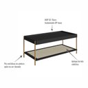 Ver imagem 5 de Mesa de Centro Retangular com Prateleira 93cm Palhinha Pé Metal Oslo Preto
