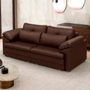 Ver imagem 2 de Sofá Retrátil 2 Lugares para Sala 175cm Dijon Couro Caramelo S07 - Mpozenato