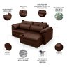 Sofá Retrátil 2 Lugares para Sala 175cm Dijon Couro Caramelo S07 - Mpozenato - 3