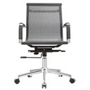 Ver imagem 3 de Kit 2 Cadeiras Giratória Office Sydney Diretor Fratini Tela Cinza Base Rodízio Aço Cromado