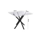 Ver imagem 4 de Conjunto: Mesa de Cozinha Volga C/ Tampo de Vidro 90cm e 4 Cadeiras Zaria Preto - Suede Cinza -
