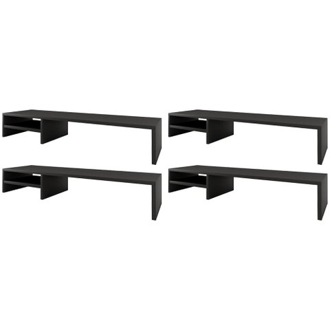 Kit 04 Suportes para Monitor Stand Home Office Lap 90 Cm L03 Preto - Lyam