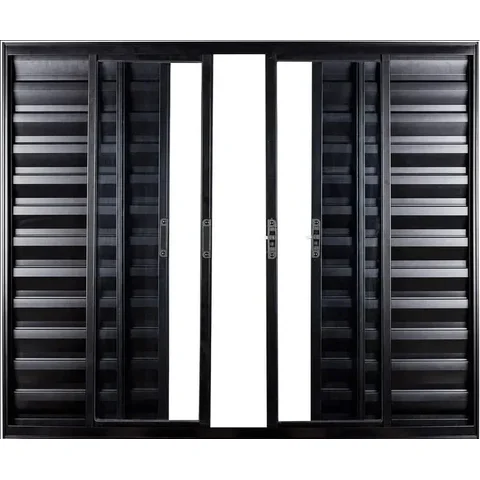 Janela de Aluminio Veneziana 6 Folhas sem Grade Linha Leve:1,00 X 1,50/preto