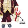 Papai Noel Decorativo 50cm Casaco Luxo Vinho Detalhes Dourado - Noel Decor - 5