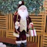 Papai Noel Decorativo 50cm Casaco Luxo Vinho Detalhes Dourado - Noel Decor - 6