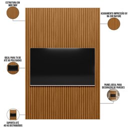Painel Ripado de Madeira para Sala Quarto 141x250cm Slats L05 Nature - Lyam Decor - 5