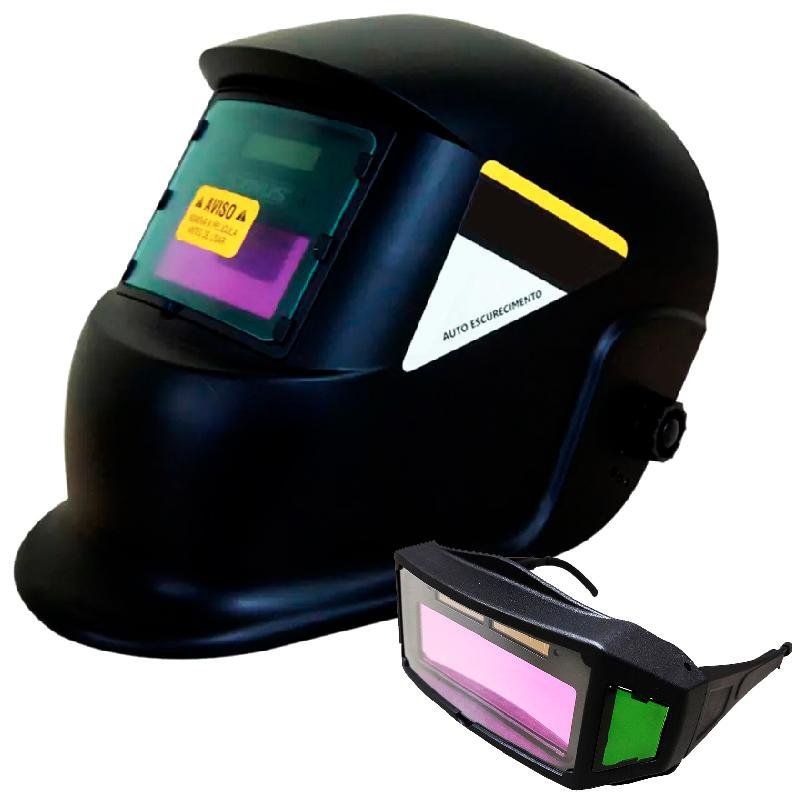 Máscara Solda Automática 3 à 11 DIN MSL-3500 + Óculos de Solda Automático OSL-3/11 LYNUS