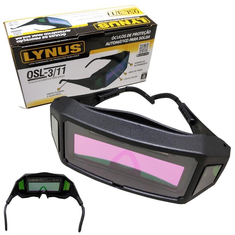 Máscara Solda Automática 3 à 11 DIN MSL-3500 + Óculos de Solda Automático OSL-3/11 LYNUS - 3