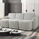 Ver imagem 1 de Sofá Cama Modulado Retrátil e Reclinável Decorativo Varsóvia 306cm Bouclê Cinza G33 - Gran Belo