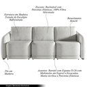 Ver imagem 3 de Sofá Cama Modulado Retrátil e Reclinável Decorativo Varsóvia 306cm Bouclê Cinza G33 - Gran Belo